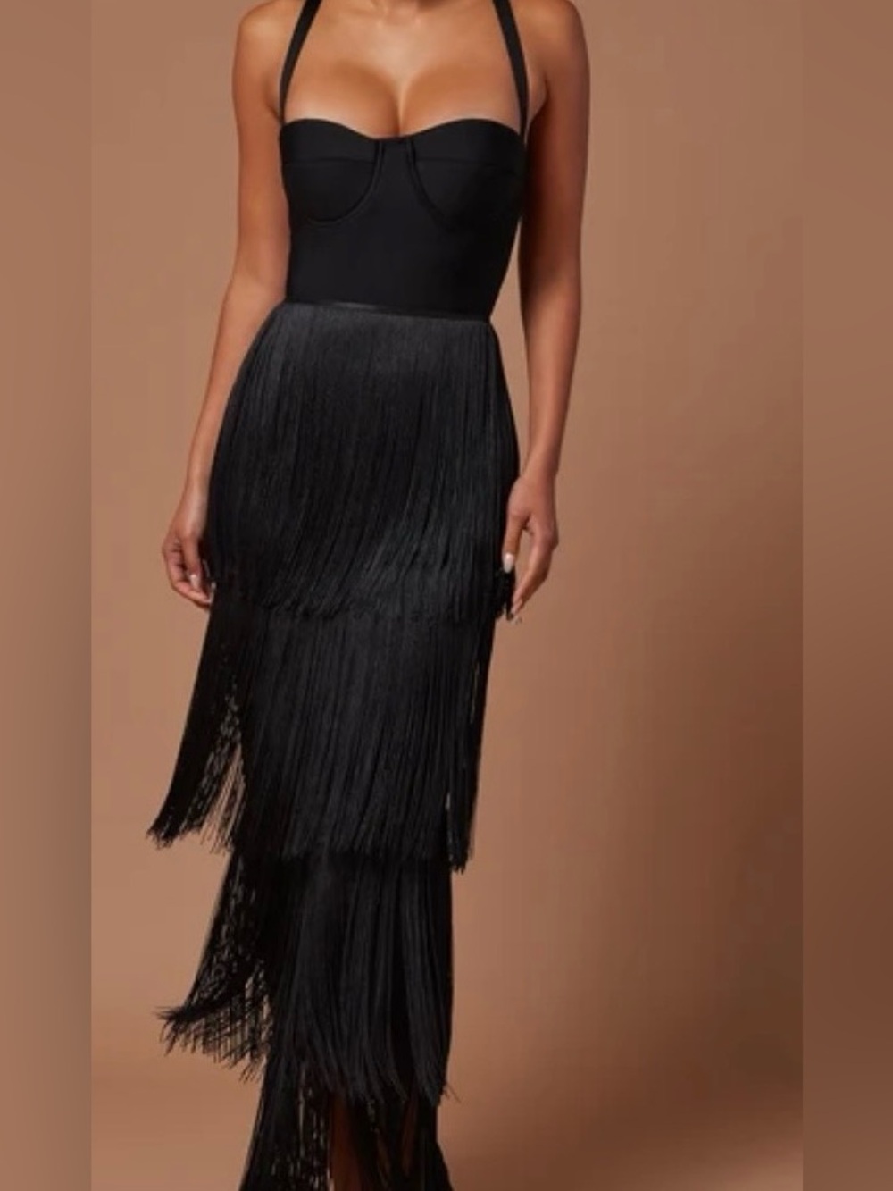 Faye Bandage Fringe Maxi Dress